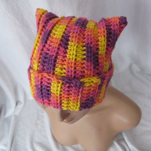 Multicolor Cat Ear Beanie - Picture 5 of 9